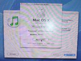 Photo de l'écran avec "à propos de votre Mac" sous 10.3.7